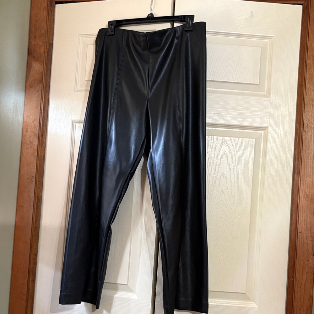 Philosophy Black Faux Leather Trousers